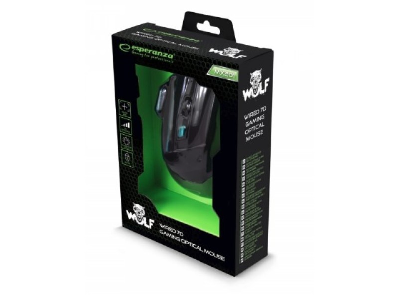 Esperanza EGM201B mouse USB Type-A Optical 2400 DPI Right-hand