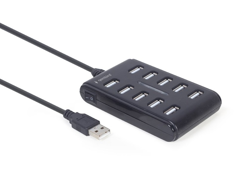 Gembird UHB-U2P10P-01 10-port USB 2.0 hub, black
