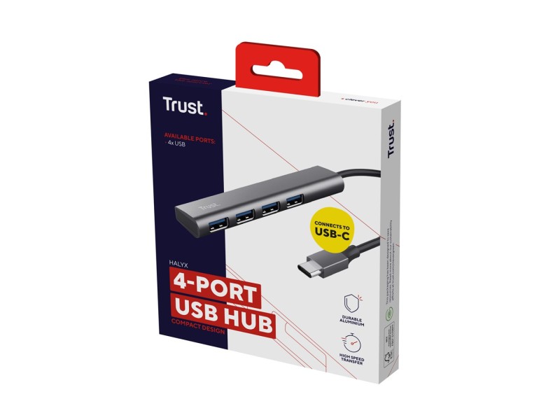 Trust Halyx USB 3.2 Gen 1 (3.1 Gen 1) Type-A 5 Mbit/s Grey