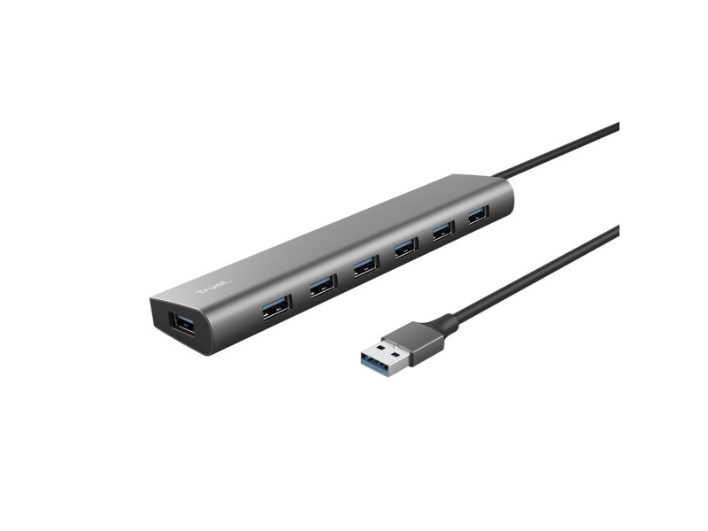 Trust Halyx - Type-A 5000 Mbit/s 7 Port USB 3.2 Gen1 Hub (silver)
