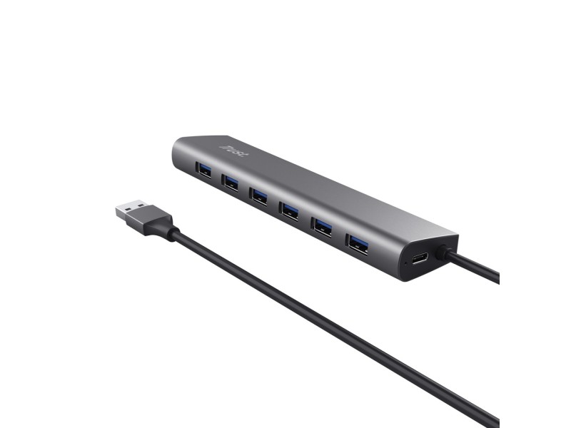 Trust Halyx - Type-A 5000 Mbit/s 7 Port USB 3.2 Gen1 Hub (silver)