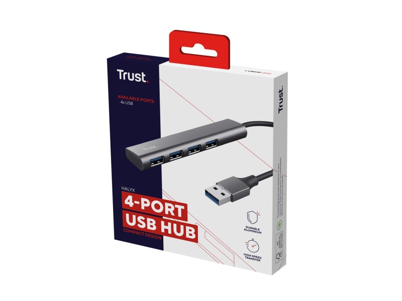 Trust Halyx USB 3.2 Gen 1 (3.1 Gen 1) Type-A 5 Mbit/s Black, Grey