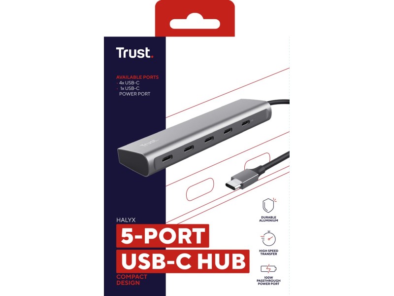 Trust Halyx USB 3.2 Gen 1 (3.1 Gen 1) Type-C Silver