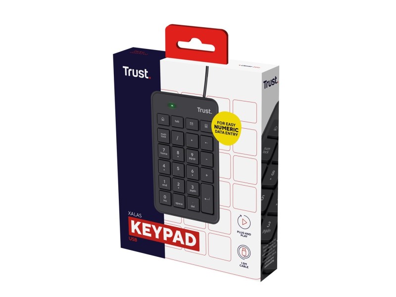 Trust 22221 numeric keypad Laptop/PC USB Black