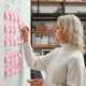 Ergo Office mobile dry erase board, vertical orientation, white, single sided, with shelf, board dimensions 1190x790mm, ER-305