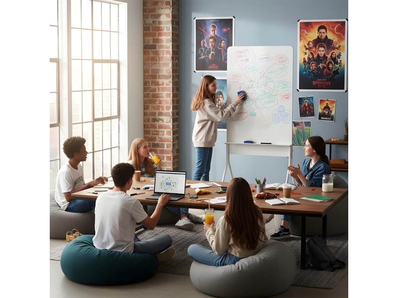 Ergo Office mobile dry erase board, vertical orientation, white, single sided, with shelf, board dimensions 1190x790mm, ER-305