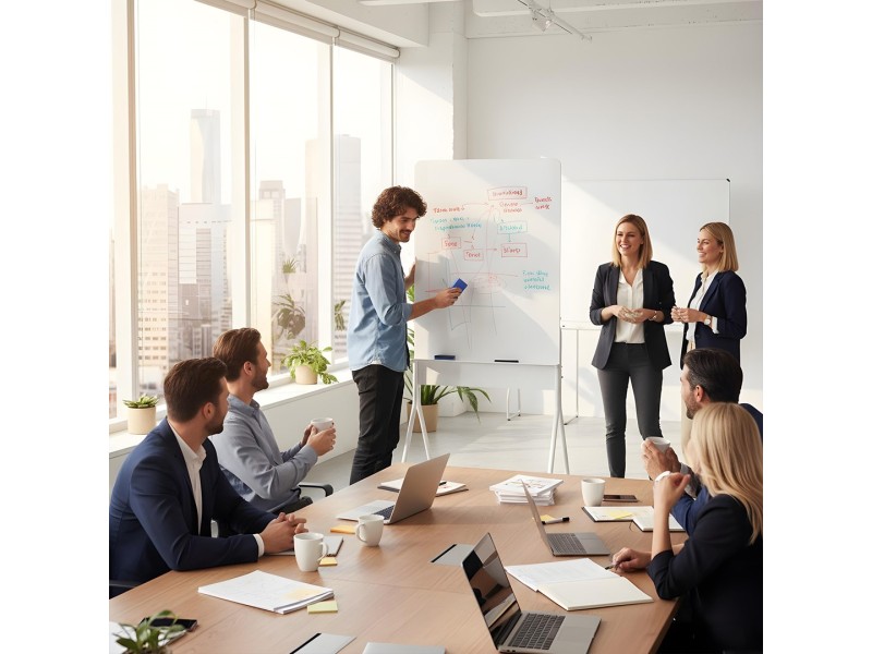Ergo Office mobile dry erase board, vertical orientation, white, single sided, with shelf, board dimensions 1190x790mm, ER-305