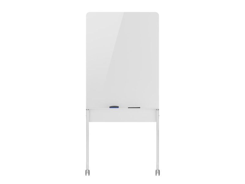 Ergo Office mobile dry erase board, vertical orientation, white, single sided, with shelf, board dimensions 1190x790mm, ER-305