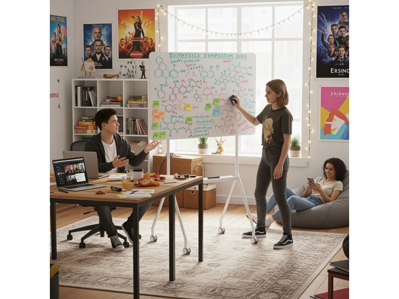 Ergo Office mobile dry erase board, horizontal orientation, white, single sided, with shelf, board dimensions 1190x790mm, ER-306