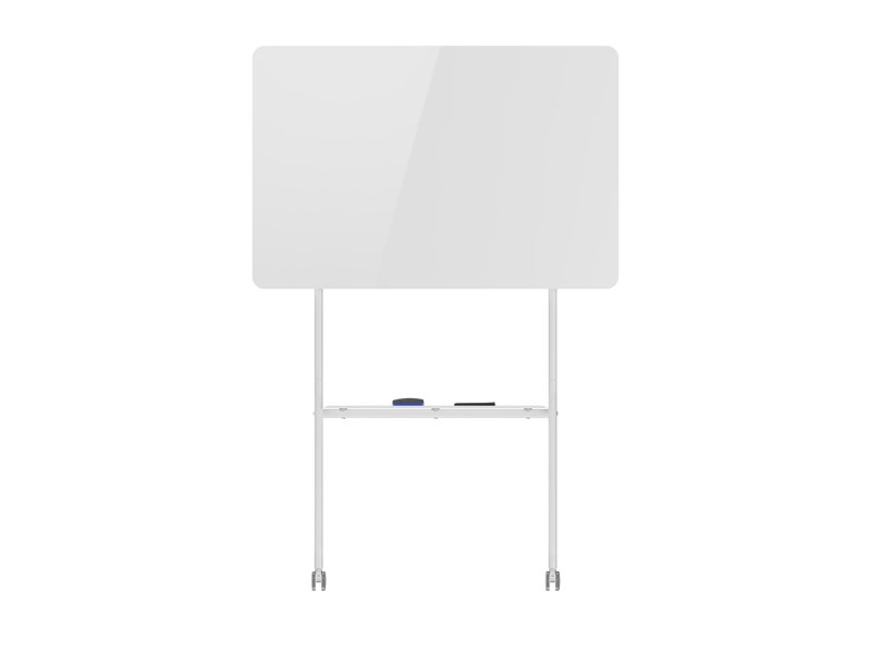 Ergo Office mobile dry erase board, horizontal orientation, white, single sided, with shelf, board dimensions 1190x790mm, ER-306