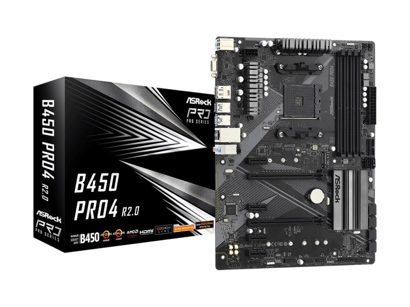Asrock B450 Pro4 R2.0 Socket AM4 ATX AMD  B450