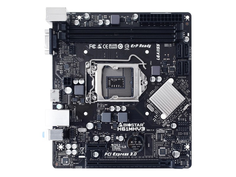 Biostar H61MHV3 motherboard Intel® H61 LGA 1155 (Socket H2) micro ATX