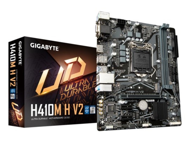 GIGABYTE H410M H V2 Motherboard - Supports Intel Core 10th CPUs, up to 2933MHz DDR4, 1xPCIe 3.0 M.2, GbE LAN, USB 3.2 Gen 1 GIGABYTE H410M H V2 Motherboard - Supports Intel Core 10th CPUs, up to 2933MHz DDR4, 1xPCIe 3.0 M.2, GbE LAN, USB 3.2 Gen 1