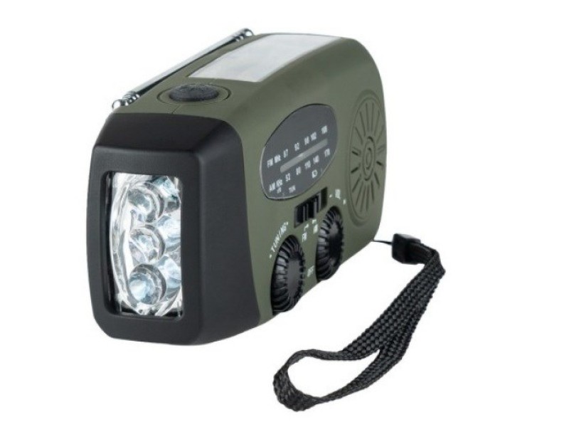 Fosco Emergency Emergency radio with light and power bank Green, Black