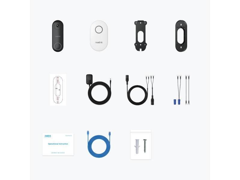 Reolink D340W - 5MP Video Doorbell with Chime, 2.4/5 GHz Wi-Fi, Person Detection, Two-Way Audio, Works with NVRs