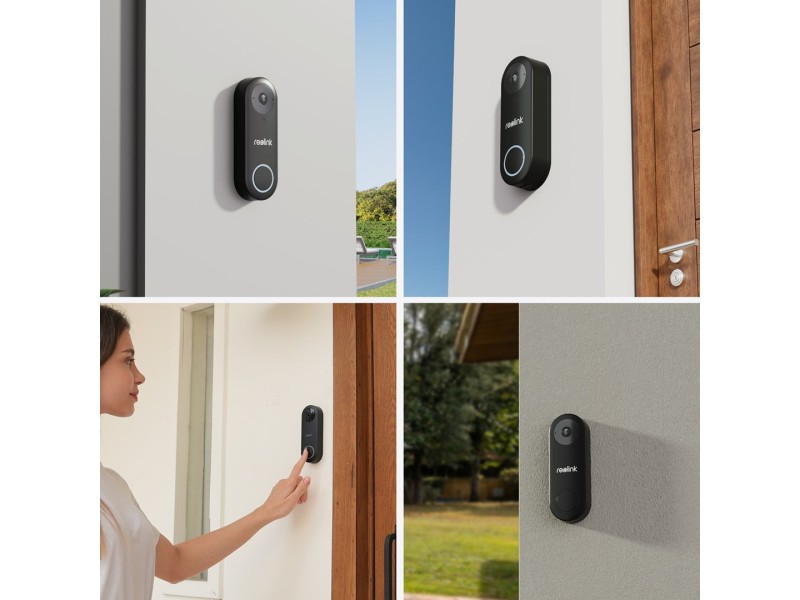 Reolink D340W - 5MP Video Doorbell with Chime, 2.4/5 GHz Wi-Fi, Person Detection, Two-Way Audio, Works with NVRs