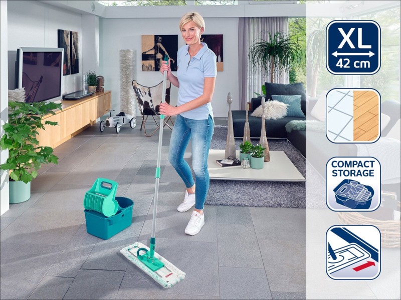Leifheit 55092 mop Microfibre 8000 ml Dry&wet Microfiber Blue, Grey