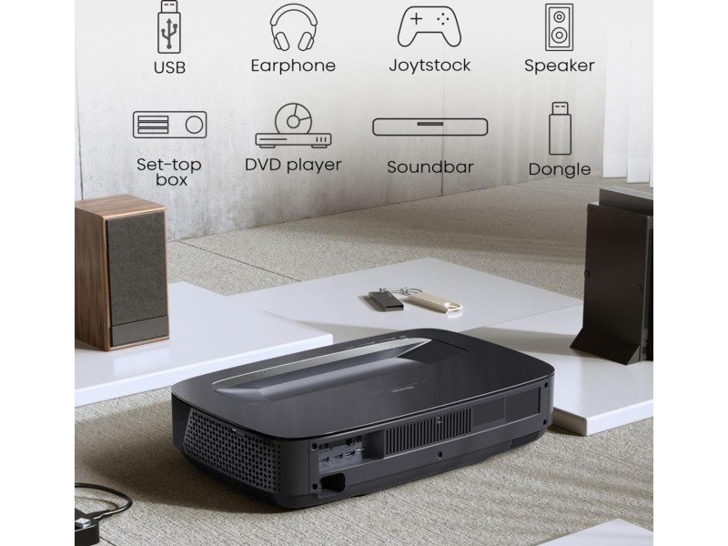 Hisense Laser TV PL2 Ultra short throw projector 2700 ANSI lumens DLP UHD 4K (3840x2160) 3D Black Hisense Laser TV PL2 Ultra short throw projector 2700 ANSI lumens DLP UHD 4K (3840x2160) 3D Black