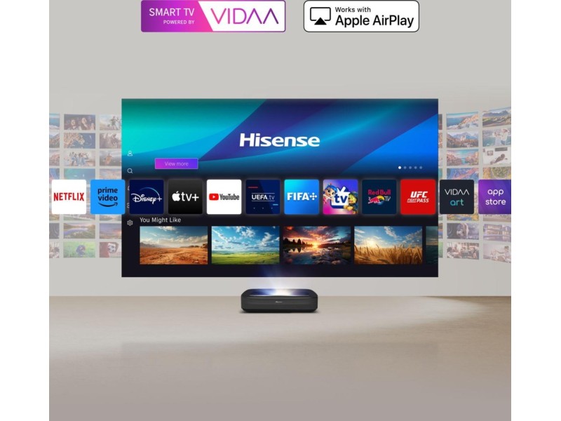 Hisense Laser TV PL2 Ultra short throw projector 2700 ANSI lumens DLP UHD 4K (3840x2160) 3D Black Hisense Laser TV PL2 Ultra short throw projector 2700 ANSI lumens DLP UHD 4K (3840x2160) 3D Black