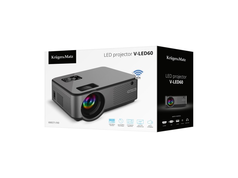 Kruger & Matz V-LED60 projector LED FullHD Wi-Fi 1080p (1920x1080)