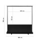 Maclean portable projection screen, compact, floor, 66