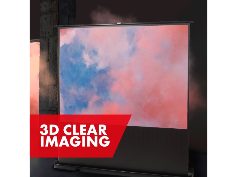 Maclean portable projection screen, compact, floor, 66