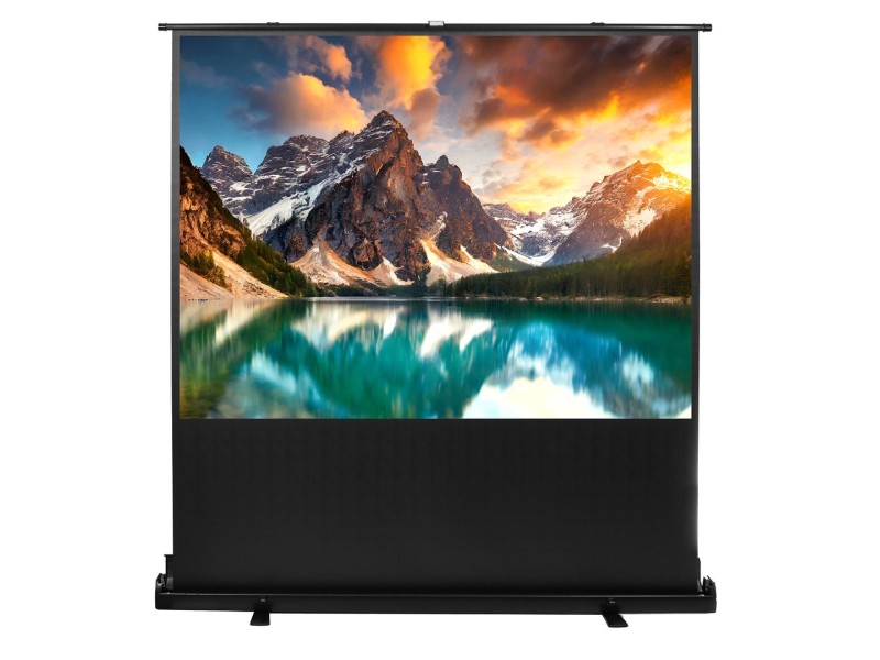 Maclean portable projection screen, compact, floor, 66