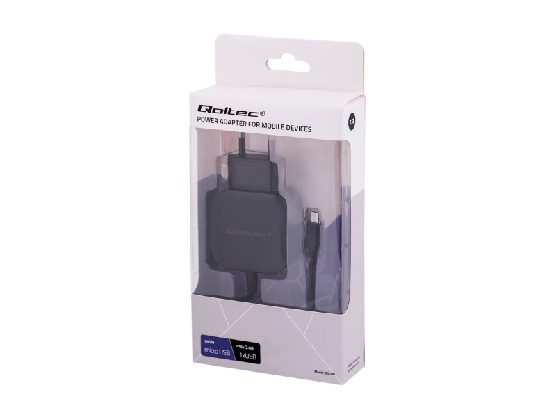 Qoltec 50189 mobile device charger Indoor Black