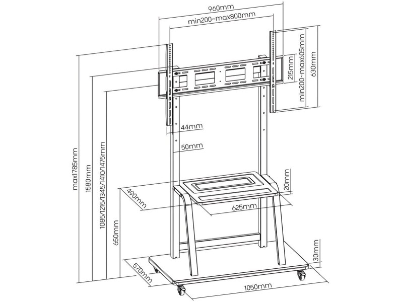ART S-13 Mobile LCD/LED TV stand 37-100