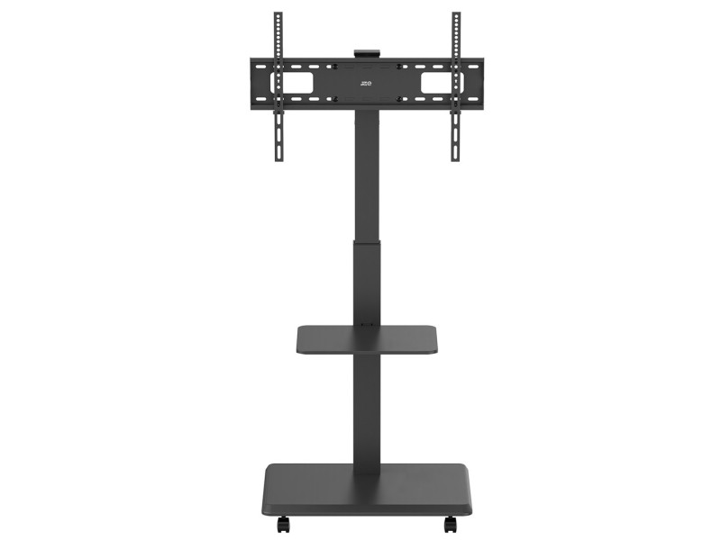 Stand / cart for TV Ergo-Office, max. load 50kg / 5kg shelf, max. VESA 600x400, built-in power strip, black, ER-304 B