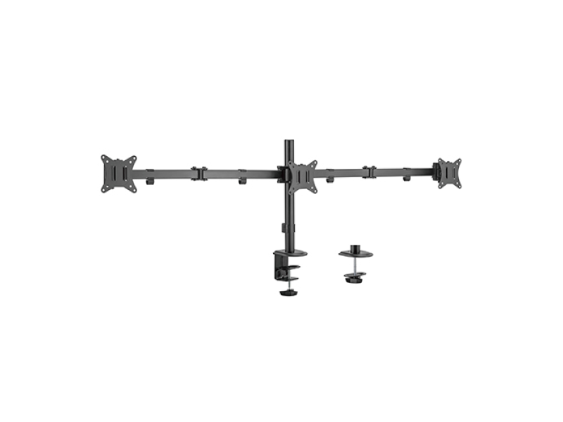 Gembird MA-D3-01 Adjustable desk 3-display mounting arm (rotate, tilt, swivel), 17”-27”, up to 7 kg