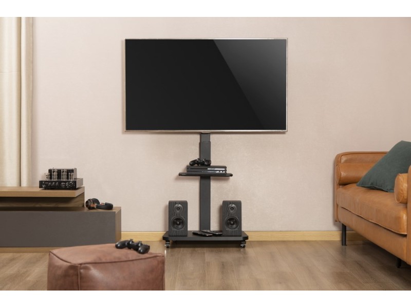 Gembird TVS-75S-02 TV floor stand with caster wheels, 37