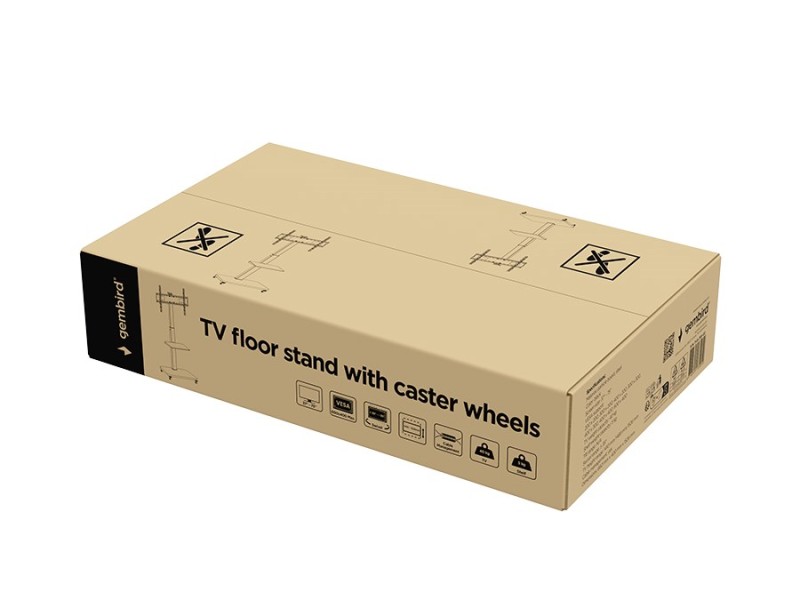Gembird TVS-75S-02 TV floor stand with caster wheels, 37