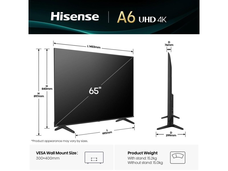 Hisense 65A6Q TV 165.1 cm (65