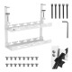 Maclean under-desk cable organizer, max. load 5kg, 2 levels, white, MC-104 W