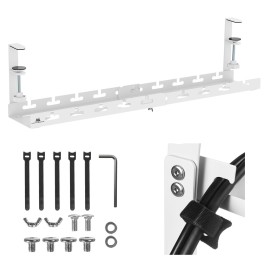 Maclean under-desk cable organizer, max. load 5kg, max. 728mm, white, MC-103 W