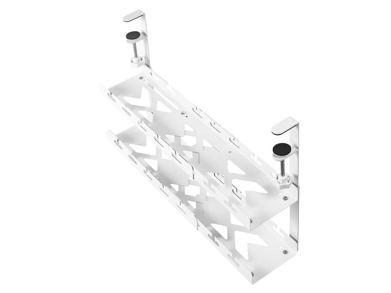 Maclean under-desk cable organizer, max. load 5kg, max. 728mm, 2 levels, white, MC-102 W