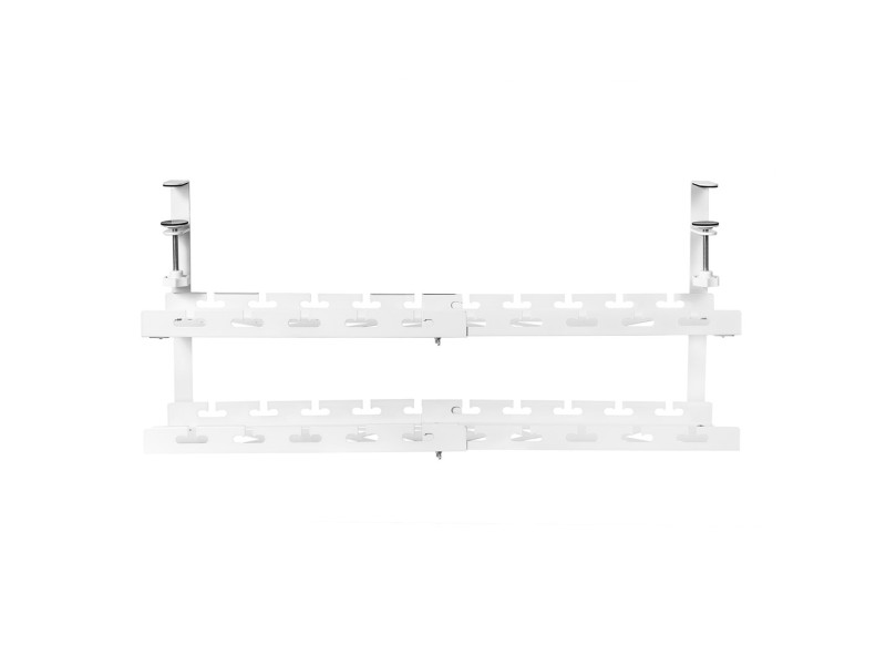 Maclean under-desk cable organizer, max. load 5kg, max. 728mm, 2 levels, white, MC-102 W