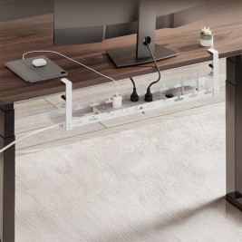 Maclean under-desk cable organizer, max. load 5kg, max. 728mm, 2 levels, white, MC-102 W