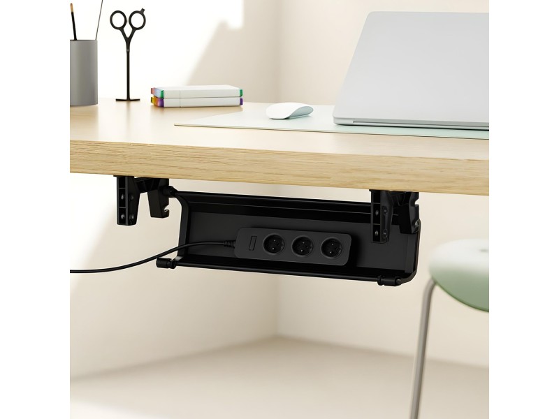 Maclean under-desk cable/extension organizer, max. load 5kg, black, MC-106 B