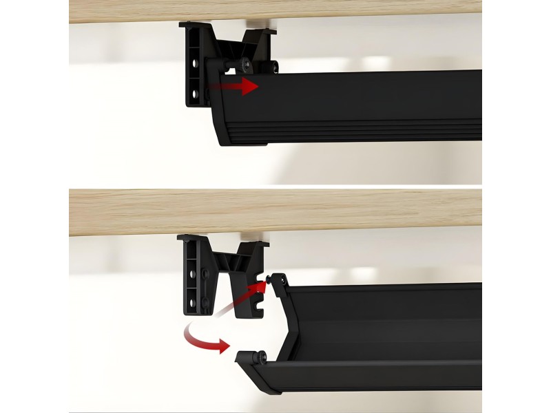 Maclean under-desk cable/extension organizer, max. load 5kg, black, MC-106 B