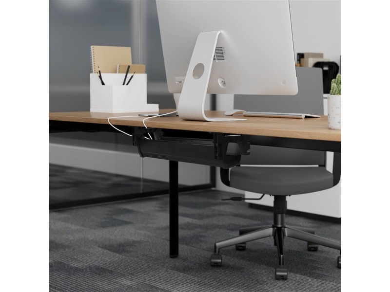 Maclean under-desk cable/extension organizer, max. load 5kg, black, MC-106 B