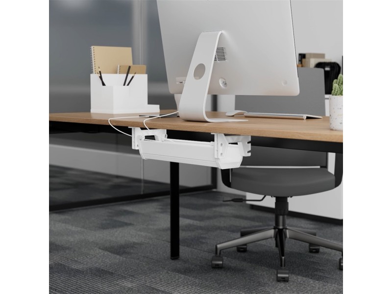 Maclean under-desk cable/extension organizer, max. load 5kg, white, MC-106 W