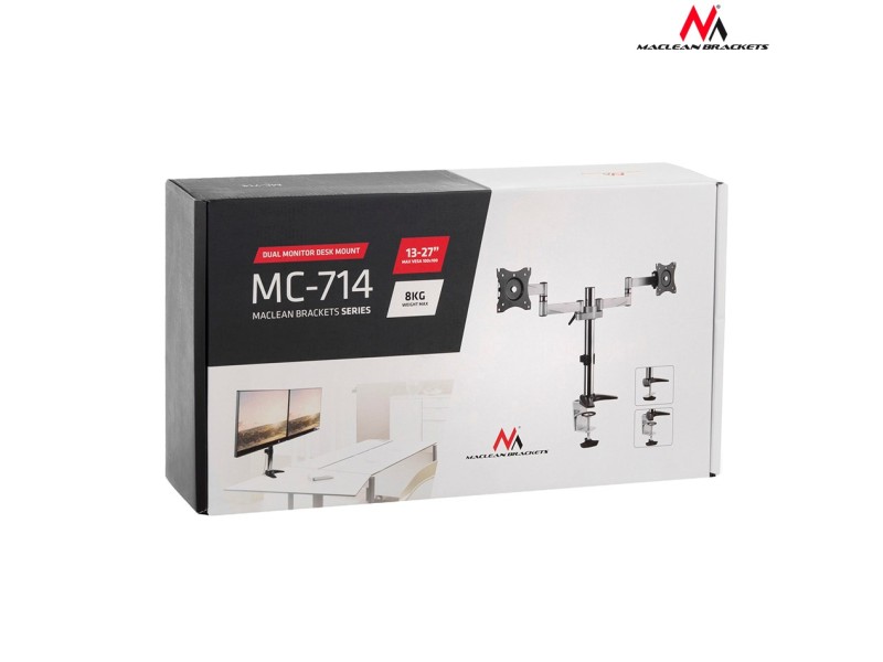 Desk holder for two LCD monitors Maclean MC-714 13-27 