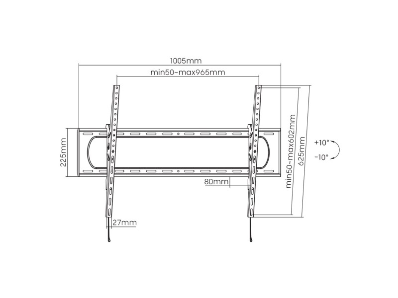 Maclean TV or monitor mount, max. VESA 900x600, 60-120