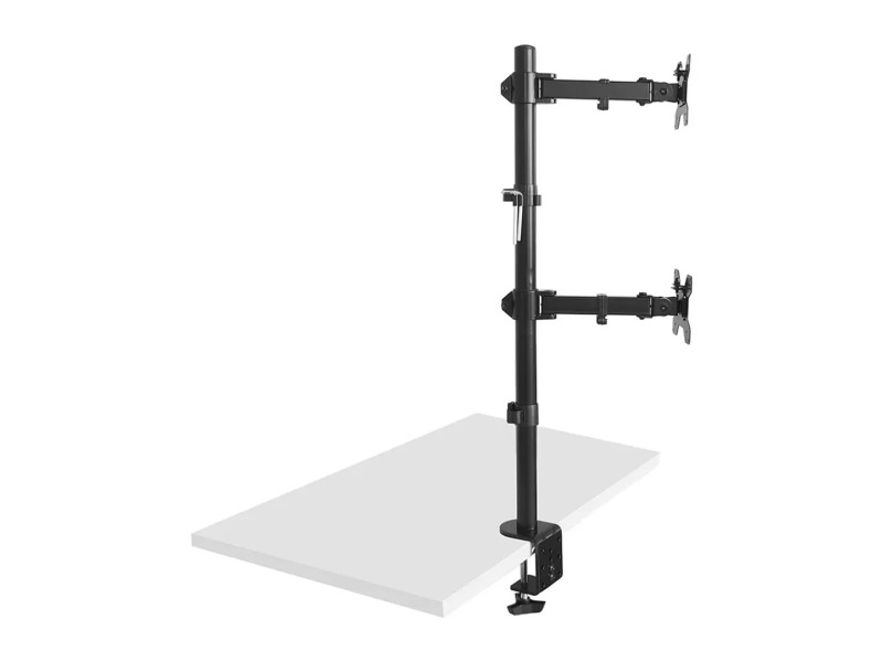 Maclean MC-967 Double Vertical Monitor Desk Mount Screen Holder max VESA 100x100, 13-27