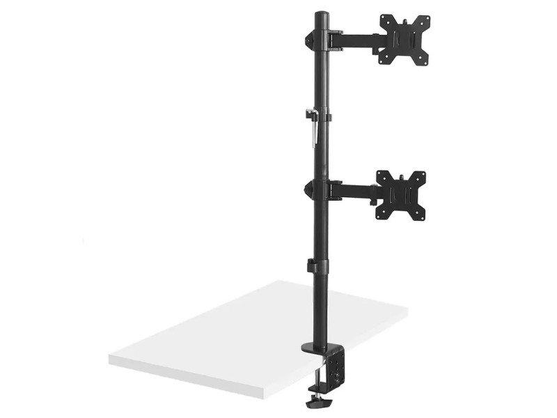 Maclean MC-967 Double Vertical Monitor Desk Mount Screen Holder max VESA 100x100, 13-27