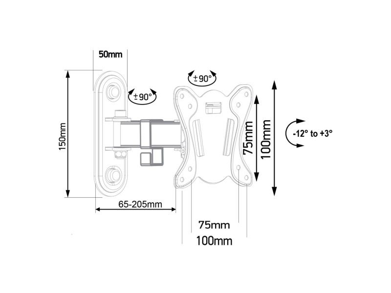 Maclean MC-416 TV Monitor Wall Mount 13