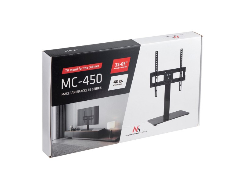 Maclean MC-450 Universal TV Stand for TV Cabinet max. 40kg, max. VESA 400x400 32-65