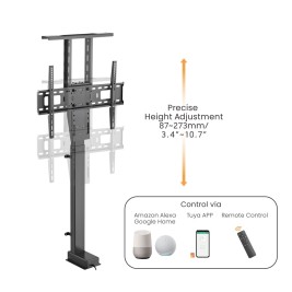 Maclean MC-866T Smart Motorized Electric TV Lift TUYA Mobile App Floor Mount Bracket Alexa Google Home 37''-80'' 60kg Cabinet VESA (EU plug)